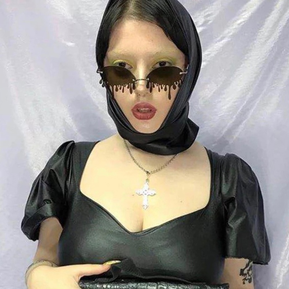 Black Rimless Sunglasses